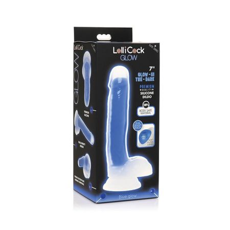 Curve Toys Lollicock Glow In The Dark Silicone Dildo w/Balls
